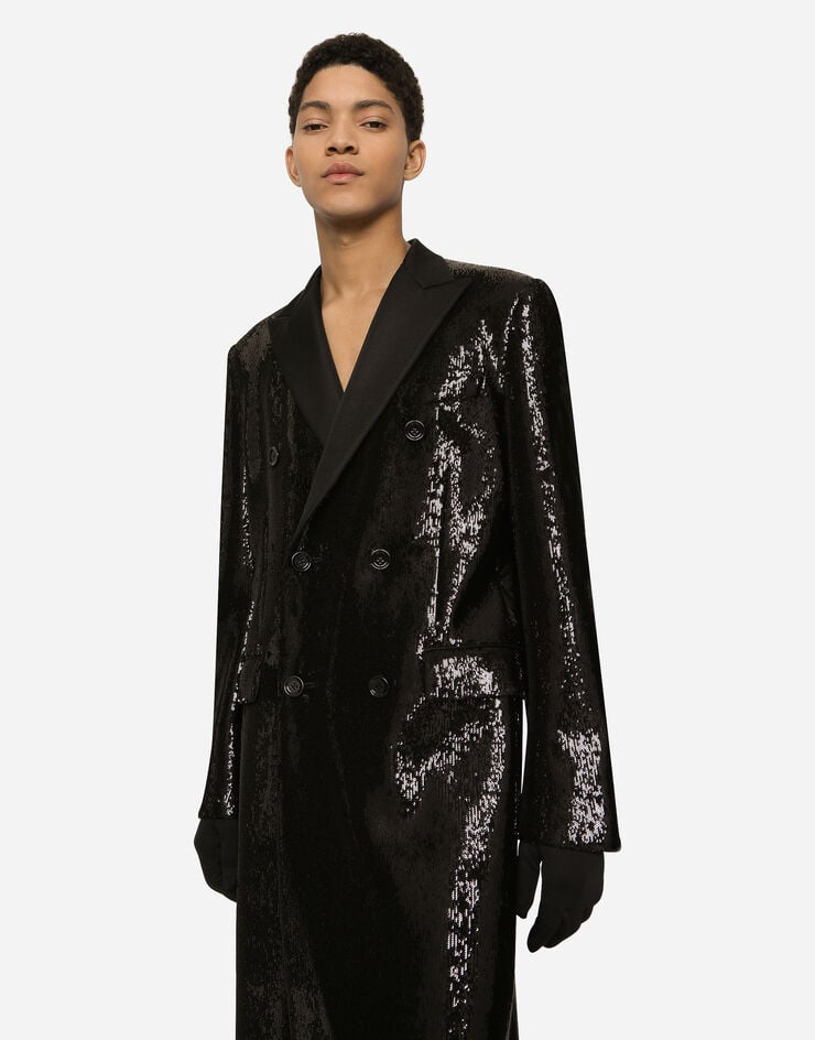 Dolce & Gabbana Abrigo De Botonadura Doble Con Lentejuelas