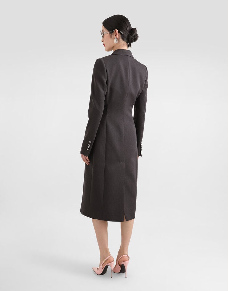 Dolce & Gabbana Abrigo De Botonadura Doble De Lana Con Botones Con Logotipo DG