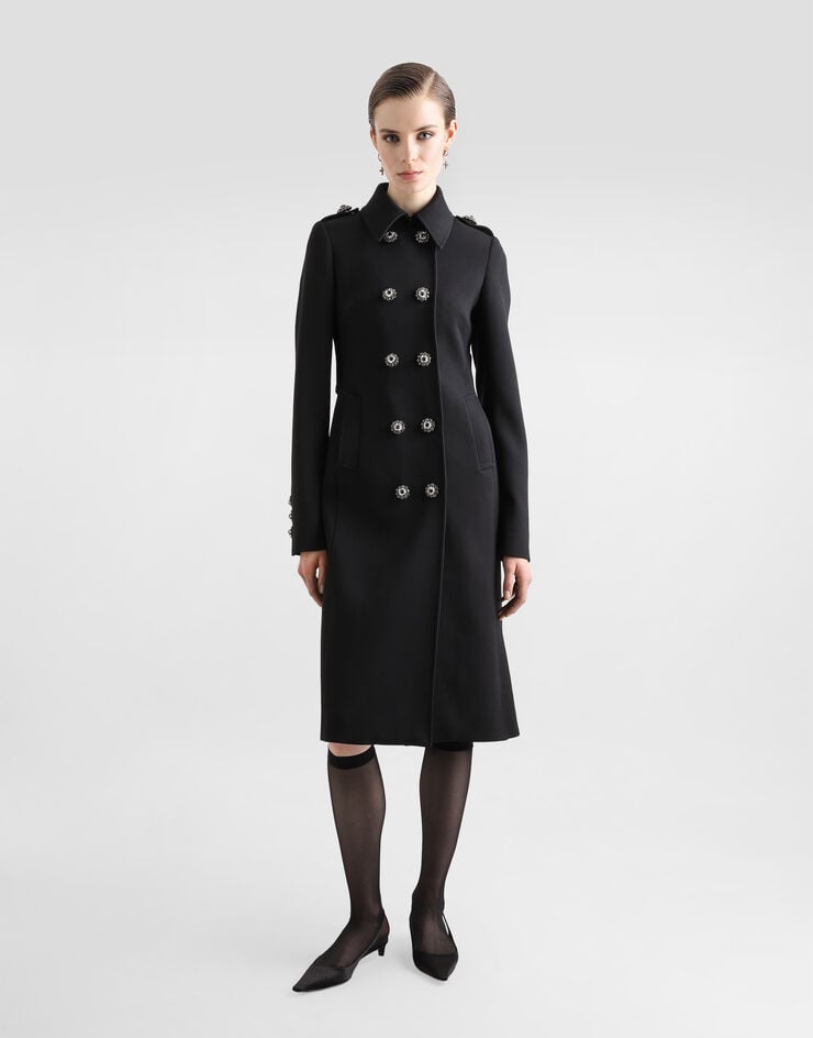 Dolce & Gabbana Abrigo De Botonadura Doble De Lana Con Botones Joya