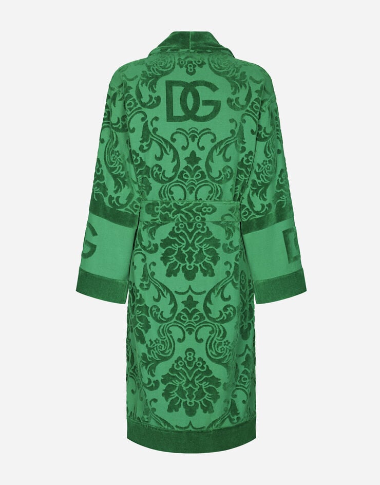 Dolce & Gabbana Albornoz En Jacquard De Rizo De Algodón