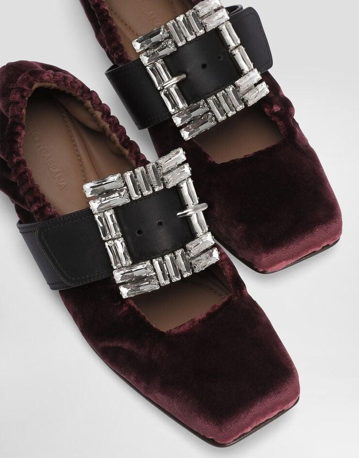 Dolce & Gabbana Bailarina De Terciopelo Con Hebilla Joya