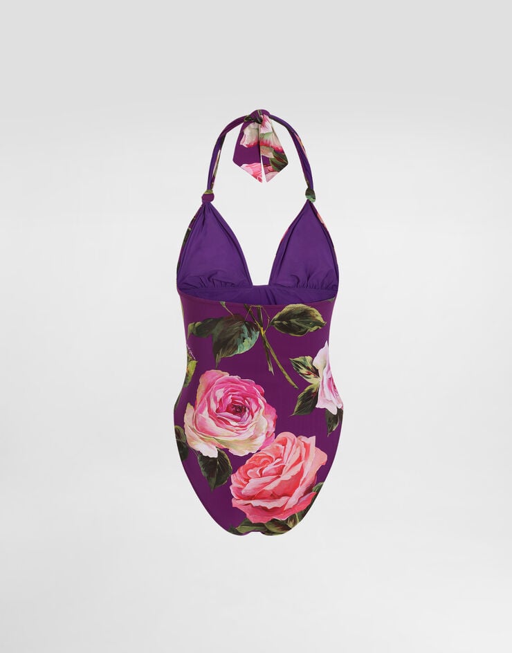Dolce & Gabbana Bañador Con Escote De Pico Estampado De Rosas