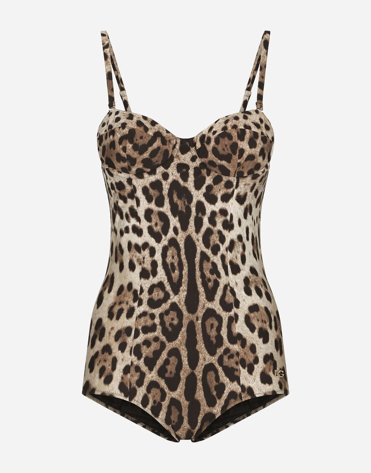 Dolce & Gabbana Bañador entero balconette con estampado de leopardo