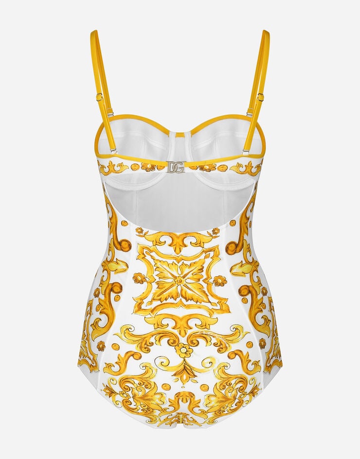 Dolce & Gabbana Bañador Estilo Balconette Con Estampado Maiolica