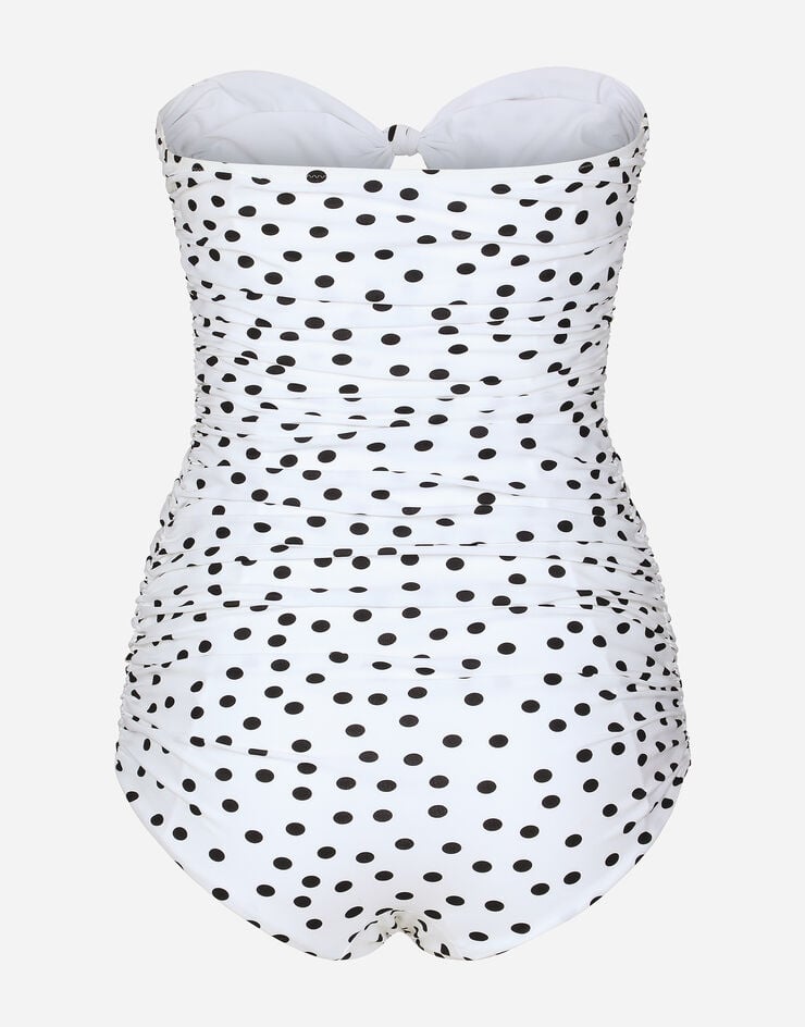 Dolce & Gabbana Bañador Sin Tirantes Con Estampado De Lunares