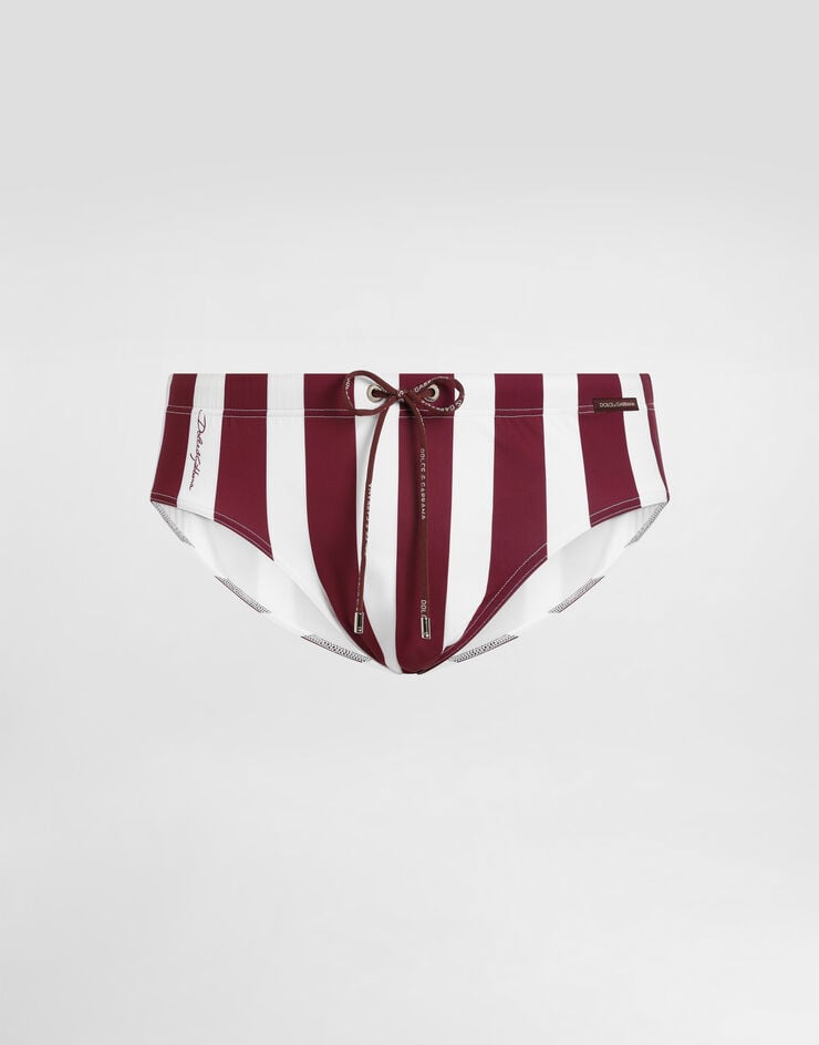 Dolce & Gabbana Bañador slip alto con estampado de raya