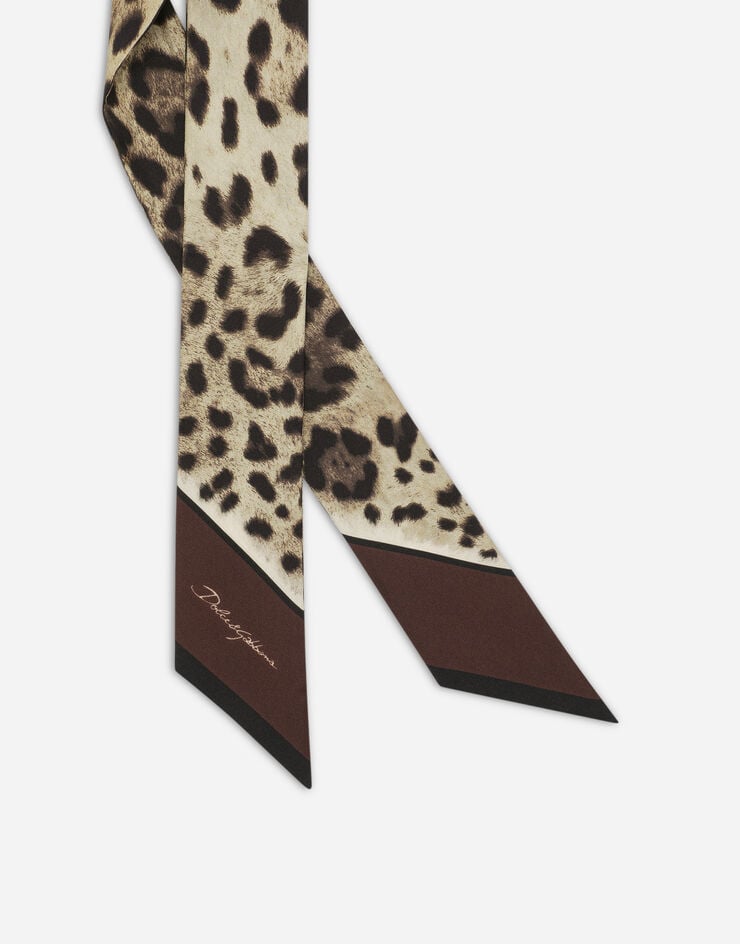 Dolce & Gabbana Bandana 6x100 De Sarga Con Estampado De Leopardo