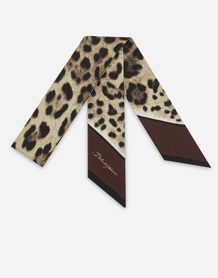 Dolce & Gabbana Bandana 6x100 de sarga con estampado de leopardo