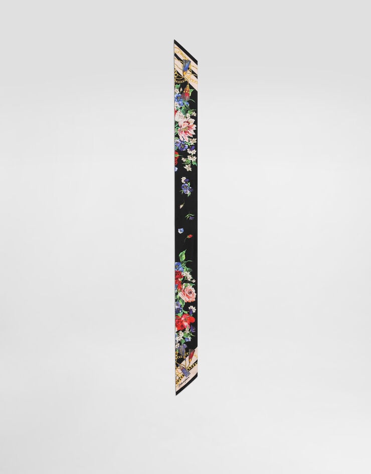 Dolce & Gabbana Bandana de sarga con estampado de flores 6 x 100