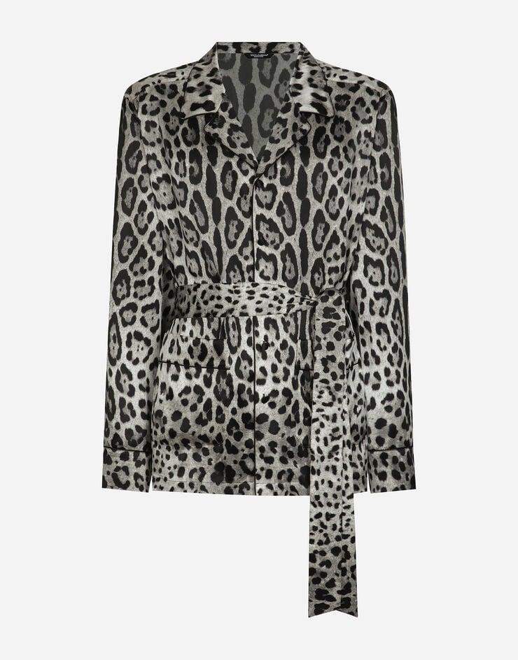 Dolce & Gabbana Batín de raso con estampado de leopardo