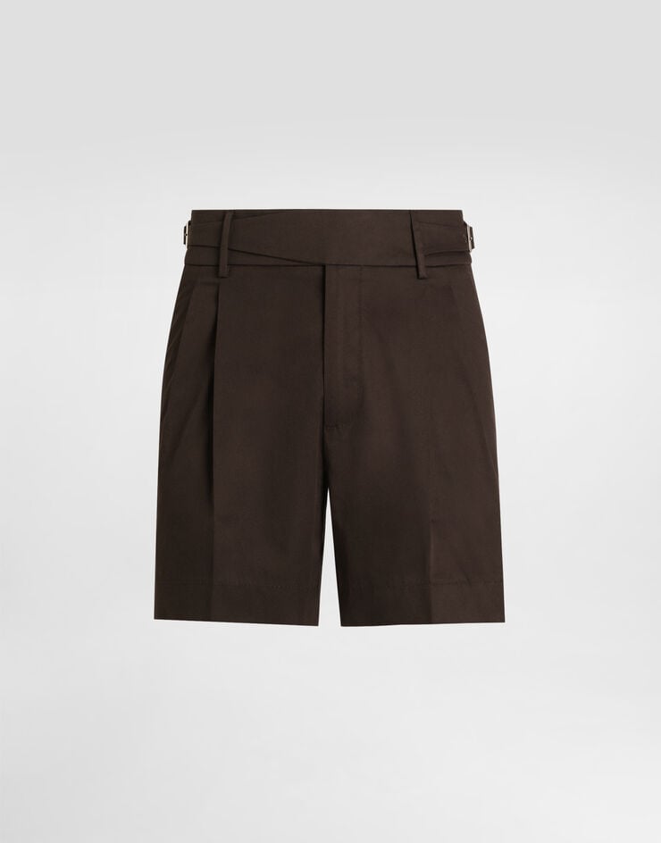 Dolce & Gabbana Bermudas cortas de gabardina de algodón con doble pinza