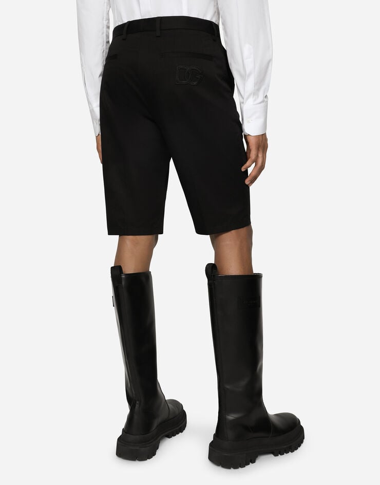 Dolce & Gabbana Bermudas De Algodón Elástico Con Parche DG