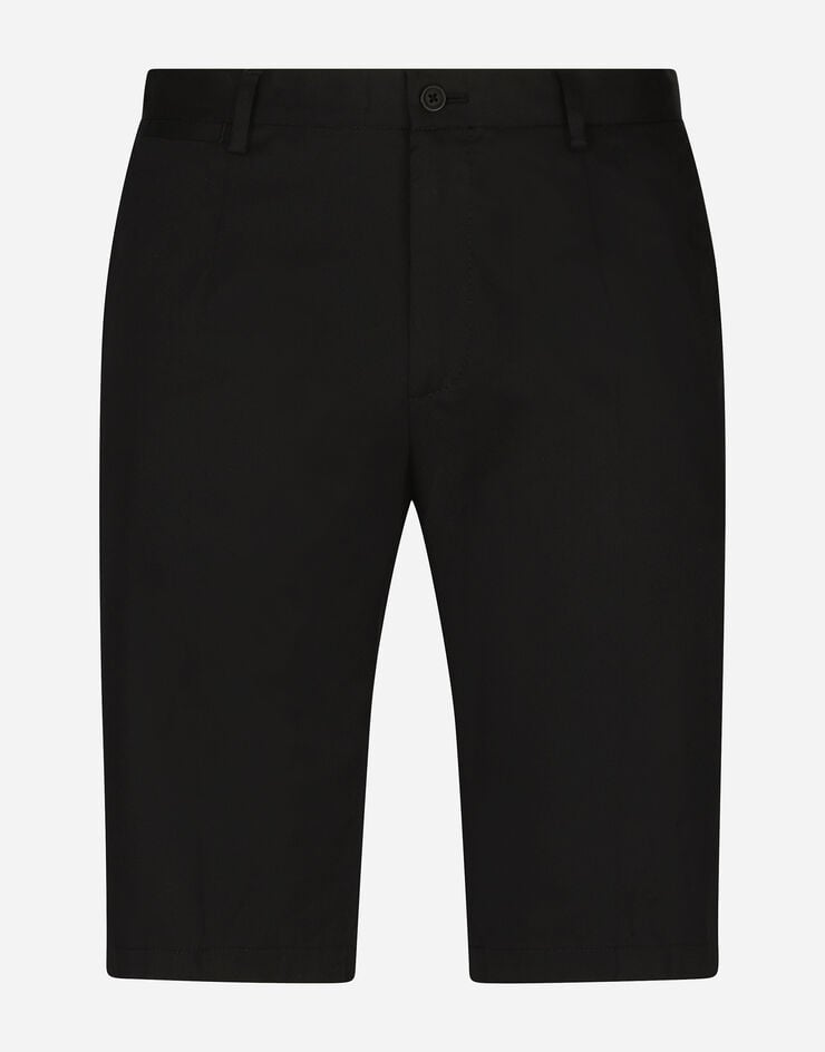 Dolce & Gabbana Bermudas De Algodón Elástico Con Parche DG