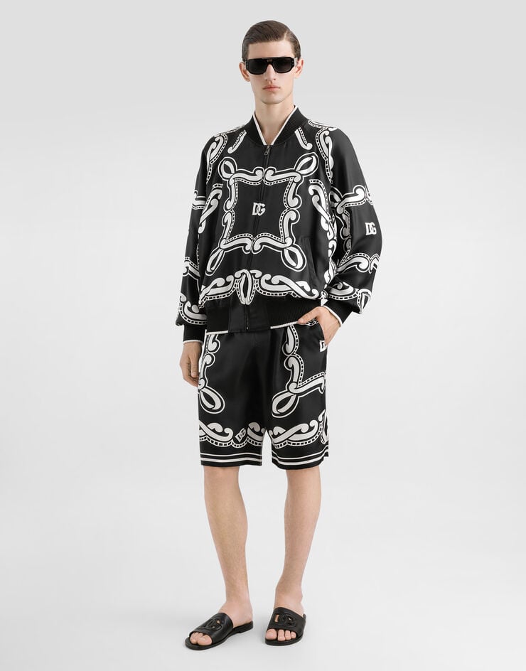 Dolce & Gabbana Bermudas De Seda Con Estampado Bandana