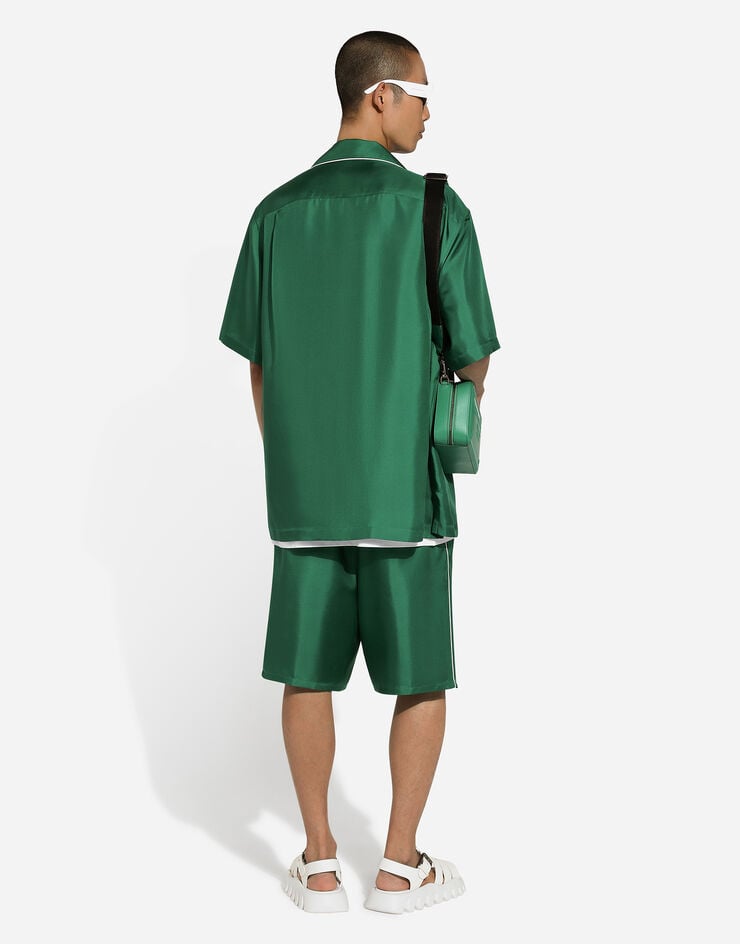 Dolce & Gabbana Bermudas Estilo Jogger De Seda Con Bordado