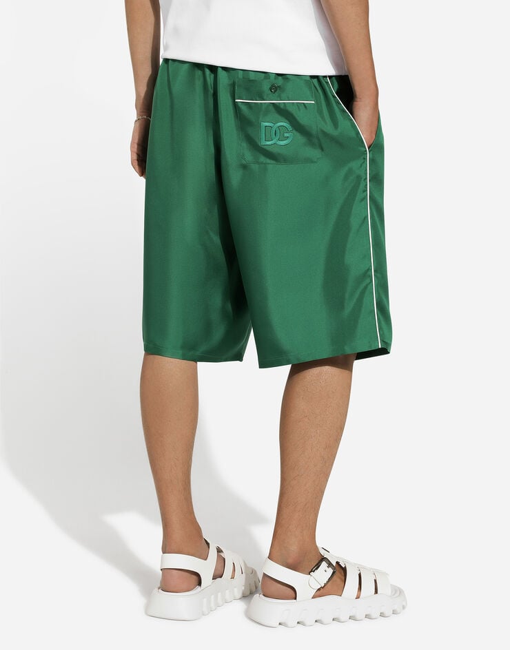 Dolce & Gabbana Bermudas Estilo Jogger De Seda Con Bordado