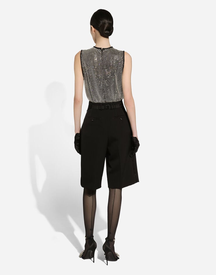 Dolce & Gabbana Bermudas Tipo Esmoquin En Gabardina De Lana