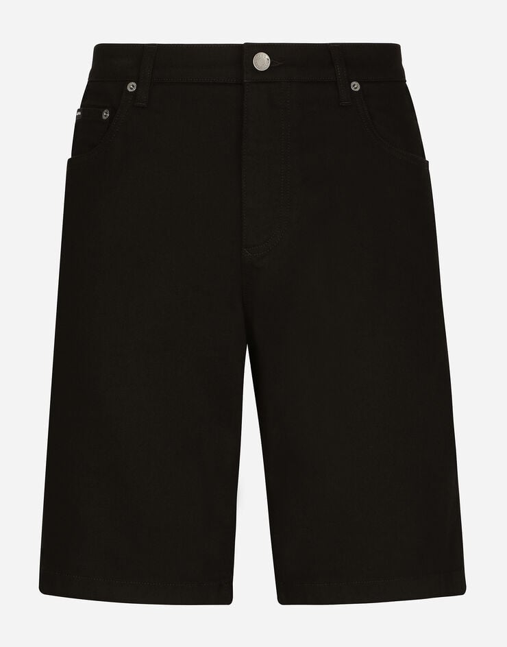 Dolce & Gabbana Bermudas vaqueras elásticas negro lavado
