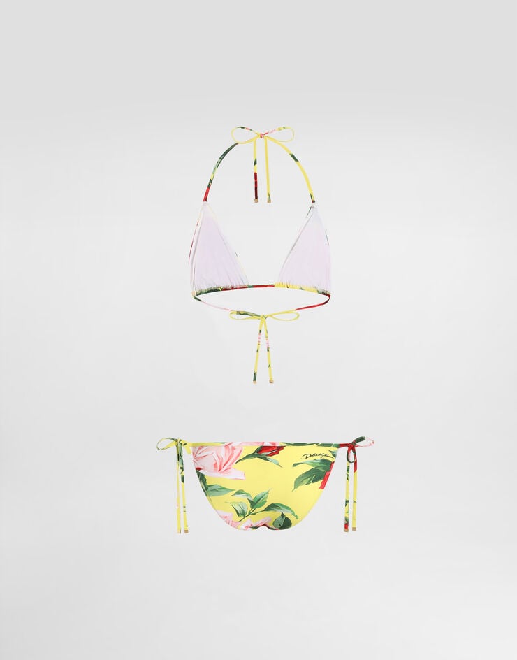 Dolce & Gabbana Bikini De Triángulo Con Estampado De Buqué De Flores