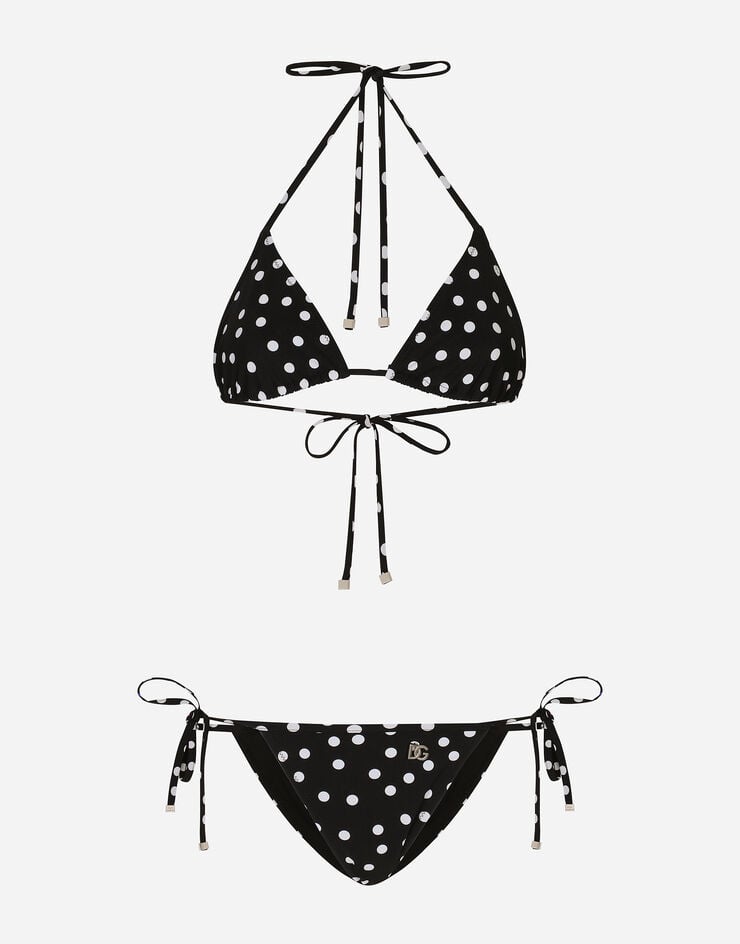 Dolce & Gabbana Bikini de triángulo con estampado de lunares
