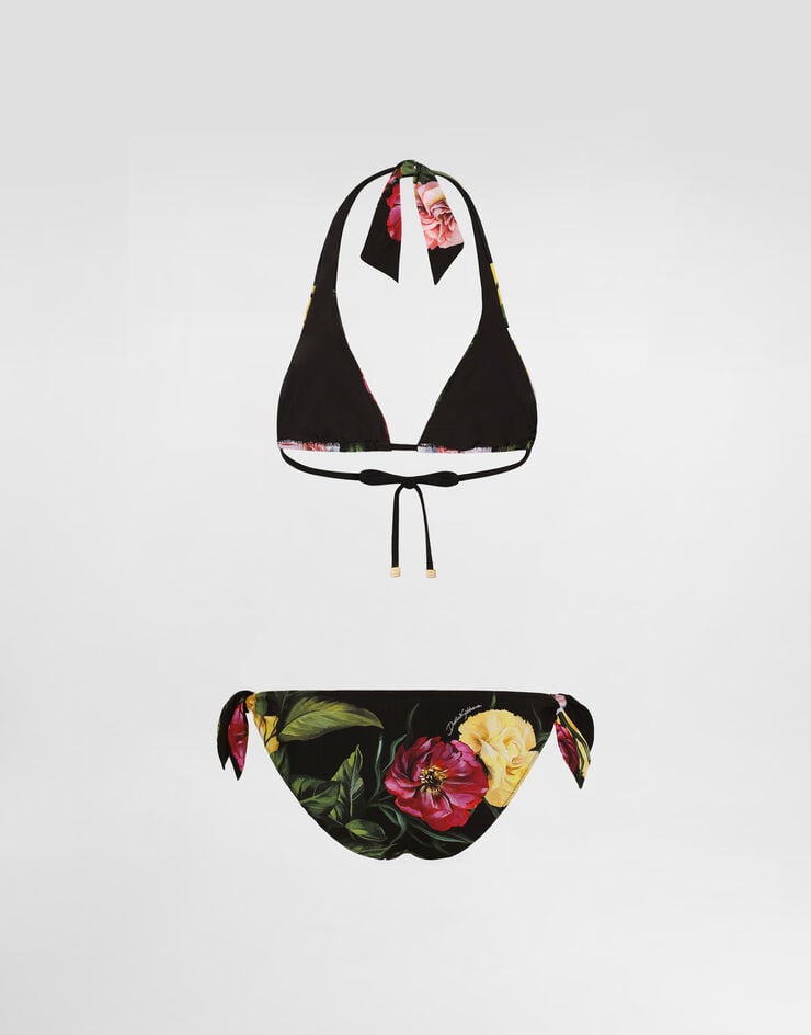 Dolce & Gabbana Bikini De Triángulo Con Relleno Estampado De Rosas Y Peonías