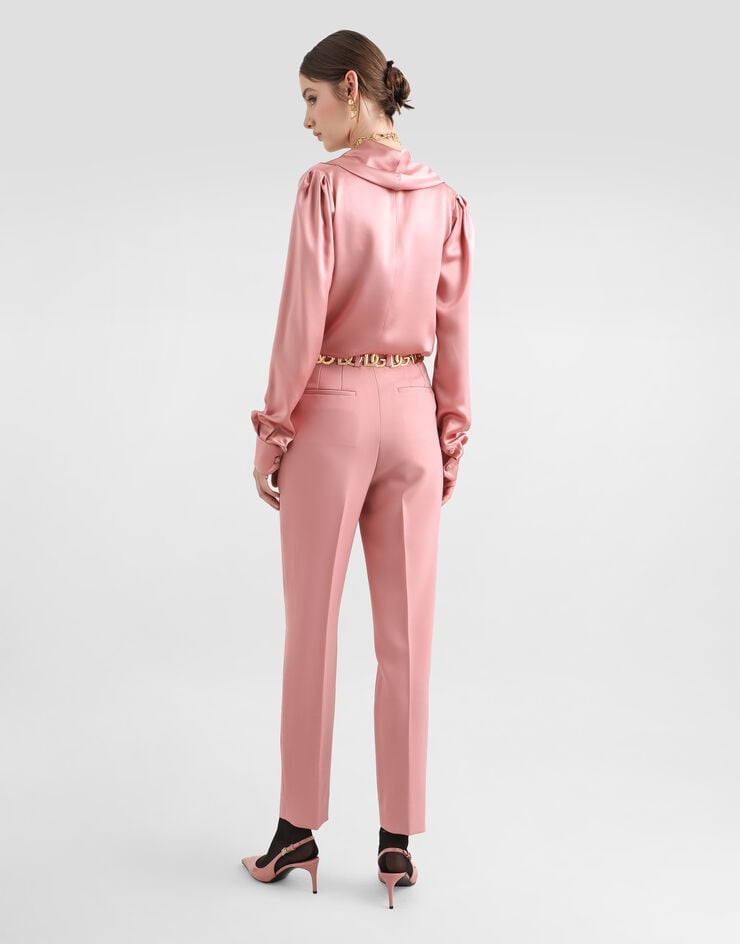 Dolce & Gabbana Blusa Con Cuello Chal De Raso De Seda