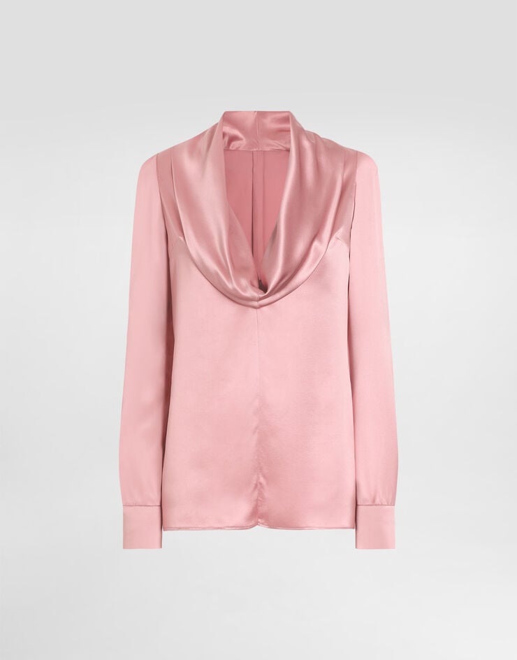 Dolce & Gabbana Blusa Con Cuello Chal De Raso De Seda