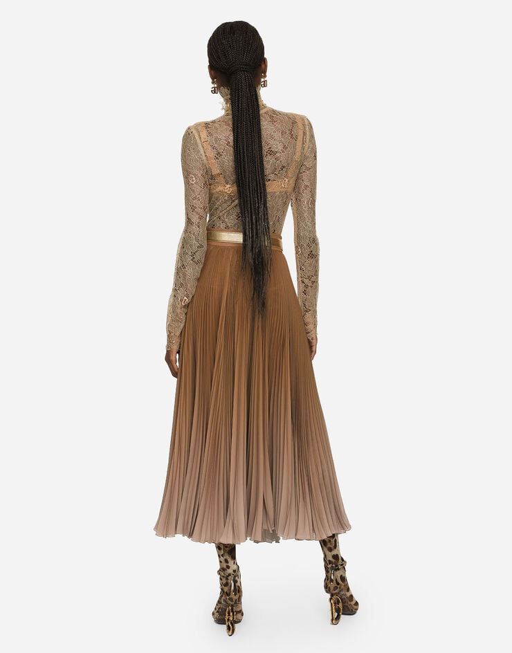 Dolce & Gabbana Blusa De Cuello Alto En Encaje Floral