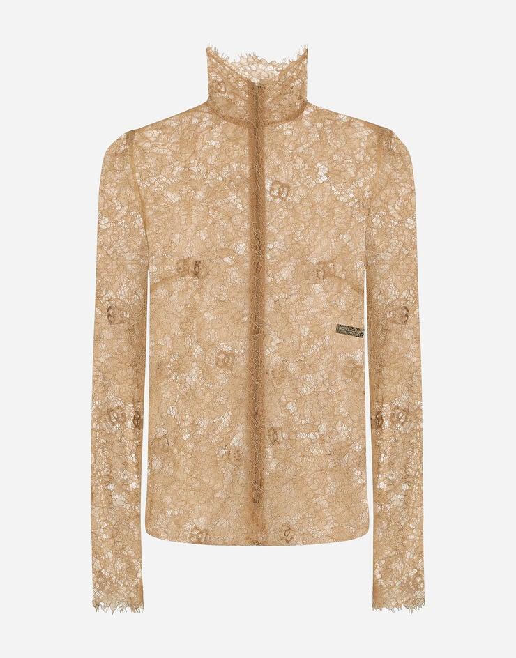 Dolce & Gabbana Blusa De Cuello Alto En Encaje Floral