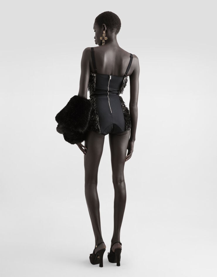 Dolce & Gabbana Bodi Bordado De Lentejuelas Y Microperlitas