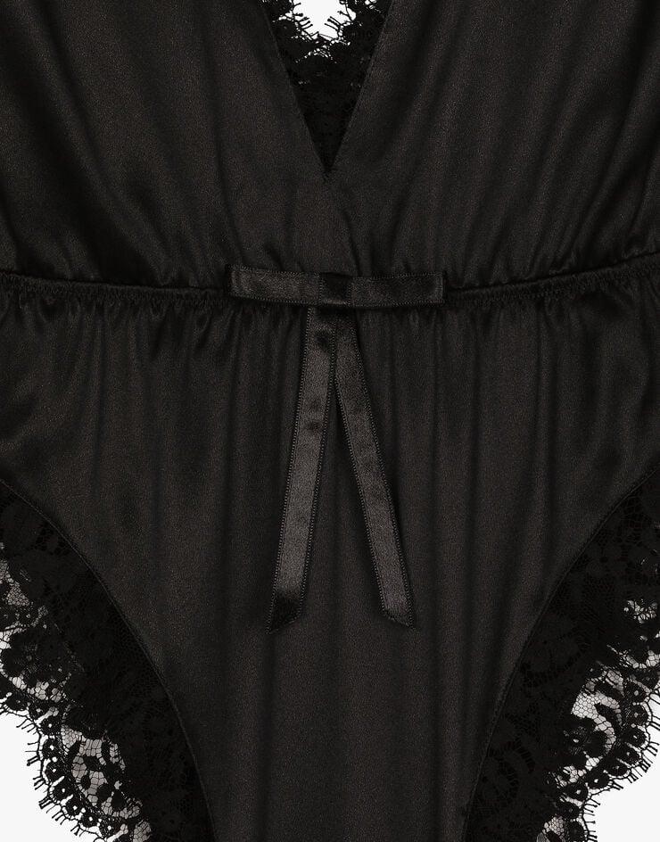 Dolce & Gabbana Bodi De Pernera Alta De Seda Y Encaje