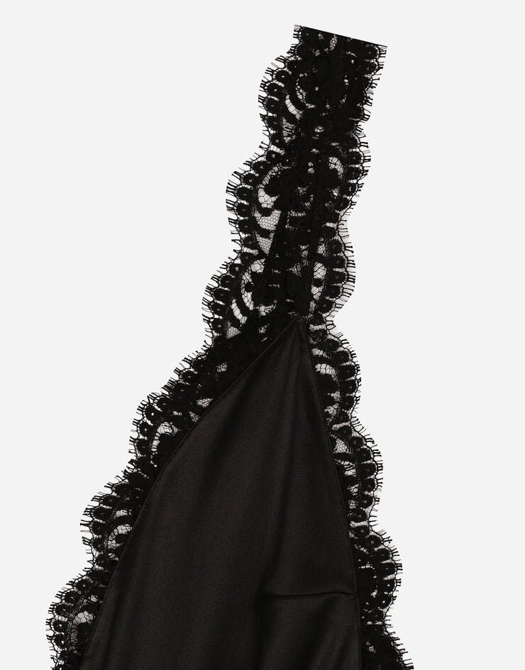 Dolce & Gabbana Bodi De Pernera Alta De Seda Y Encaje