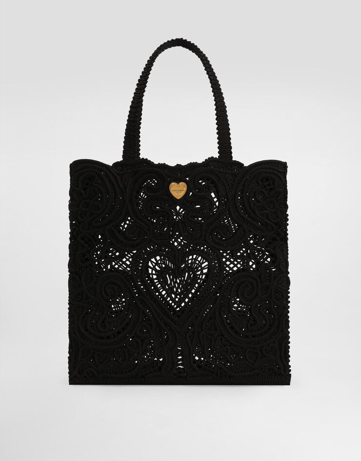 Dolce & Gabbana Bolso shopper Beatrice mediano con bordado en cordonetto