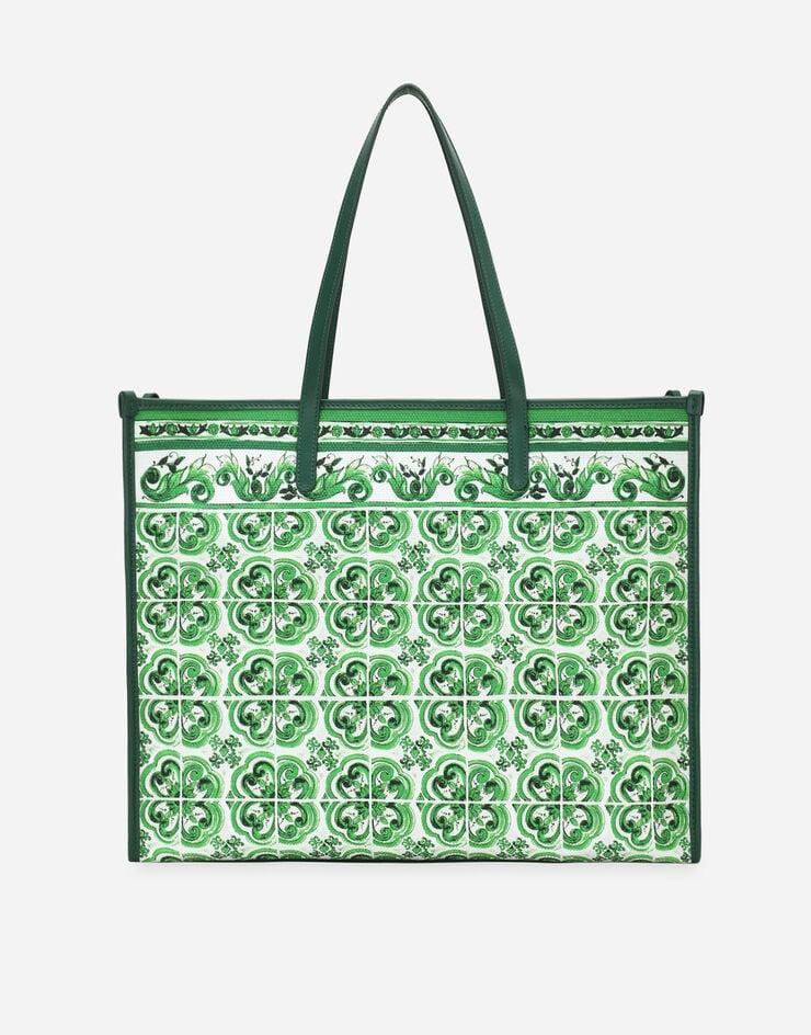 Dolce & Gabbana Bolso Shopper Grande De Lona Con Estampado Maiolica