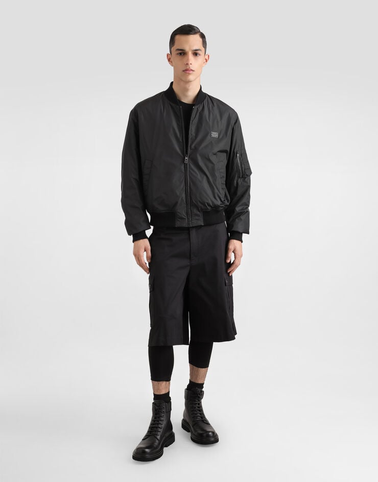 Dolce & Gabbana Bómber Acolchada De Tejido Técnico Con Placa