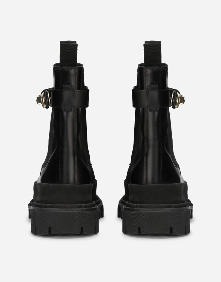 Dolce & Gabbana Botín En Piel De Becerro Con Correa Con Logotipo