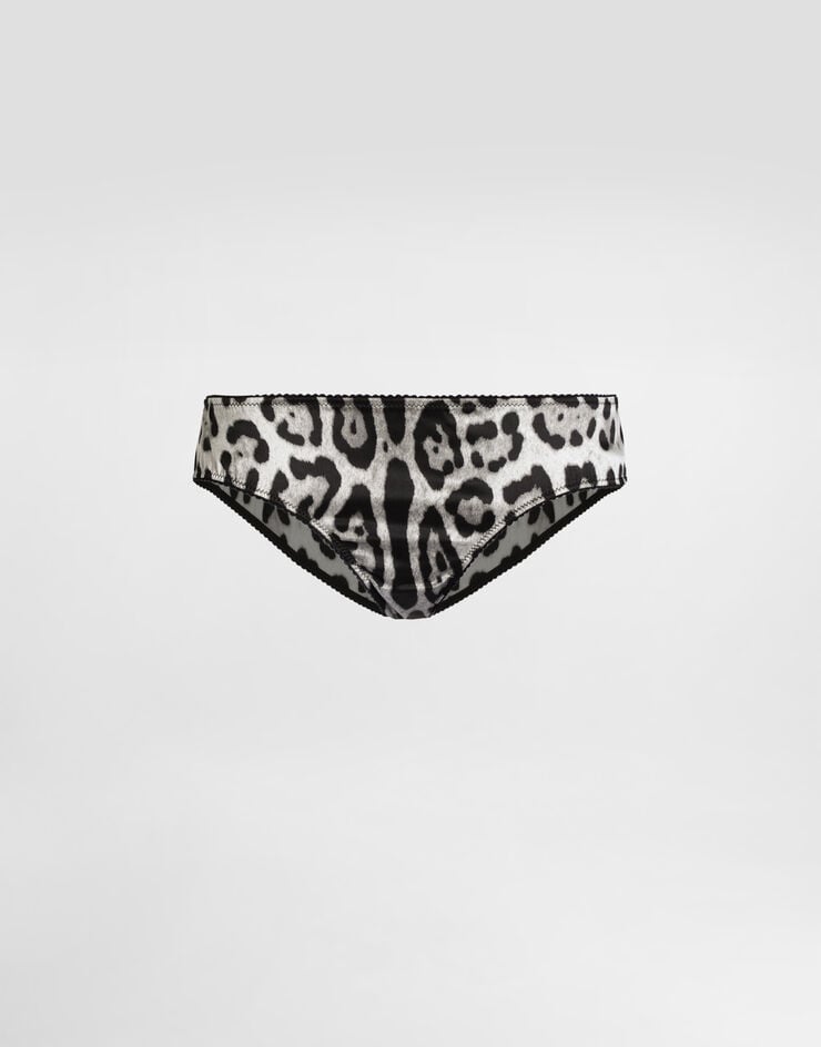 Dolce & Gabbana Braguita de raso con estampado de leopardo
