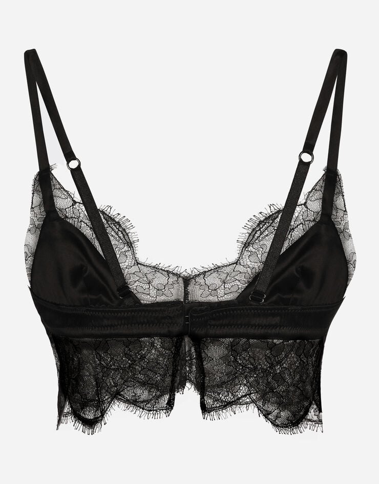 Dolce & Gabbana Bralette Con Copa Blanda De Raso Con Encaje