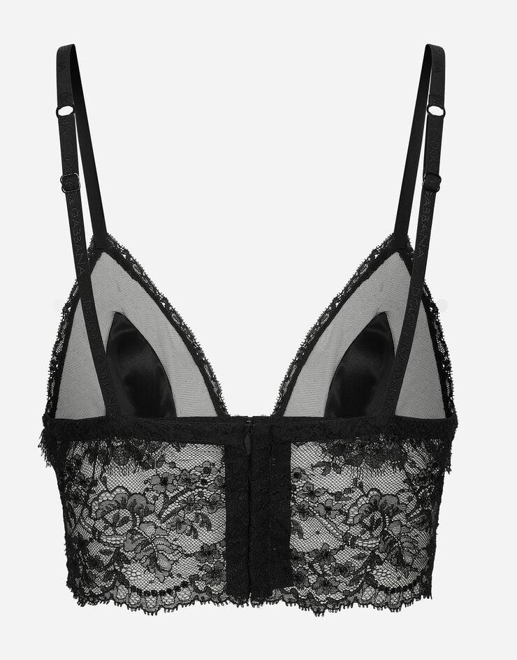 Dolce & Gabbana Bralette Con Copa Blanda De Raso Con Encaje