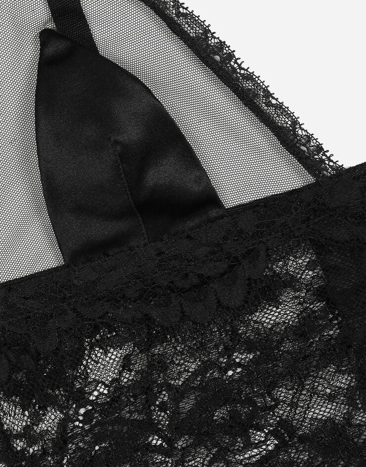 Dolce & Gabbana Bralette Con Copa Blanda De Raso Con Encaje