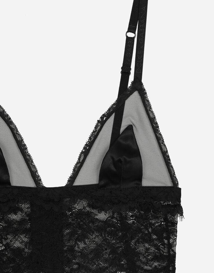 Dolce & Gabbana Bralette Con Copa Blanda De Raso Con Encaje