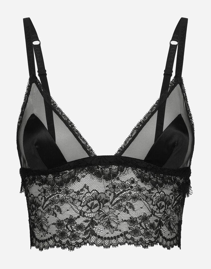 Dolce & Gabbana Bralette con copa blanda de raso con encaje