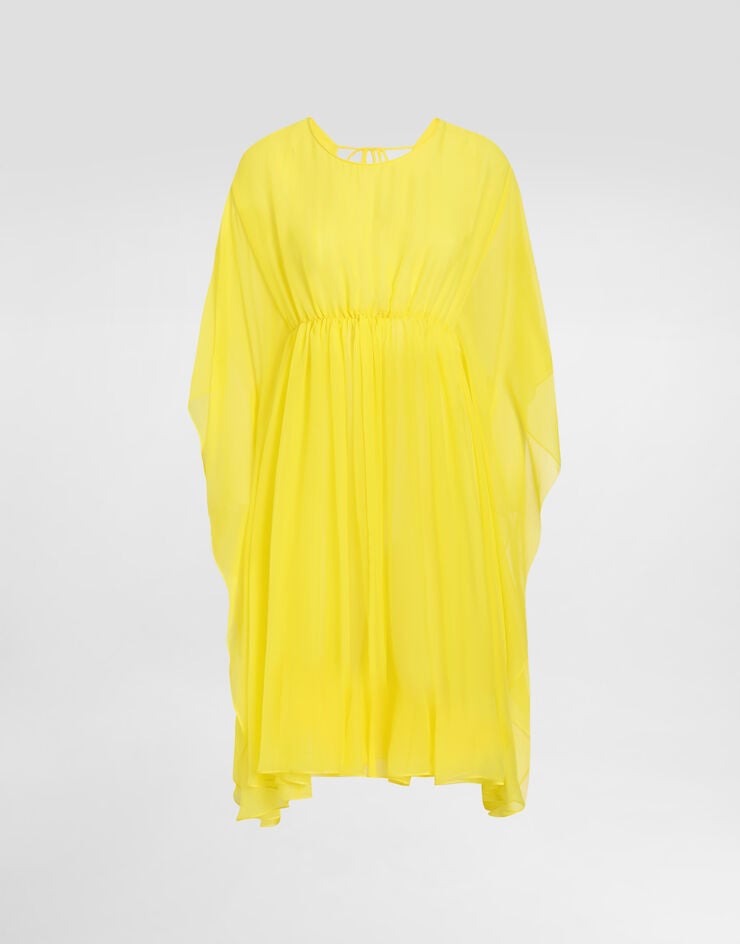 Dolce & Gabbana Caftán corto de chifón de seda con cordón ajustable