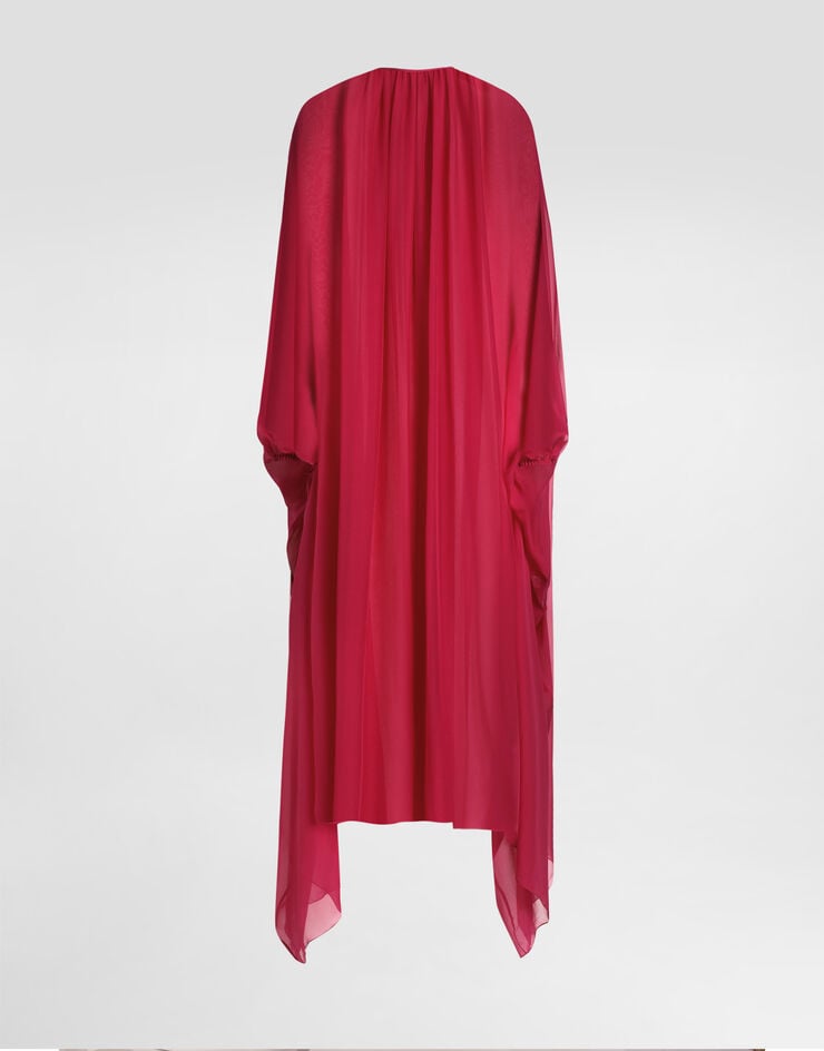 Dolce & Gabbana Caftán Largo De Chifón De Seda Con Cordón Ajustable