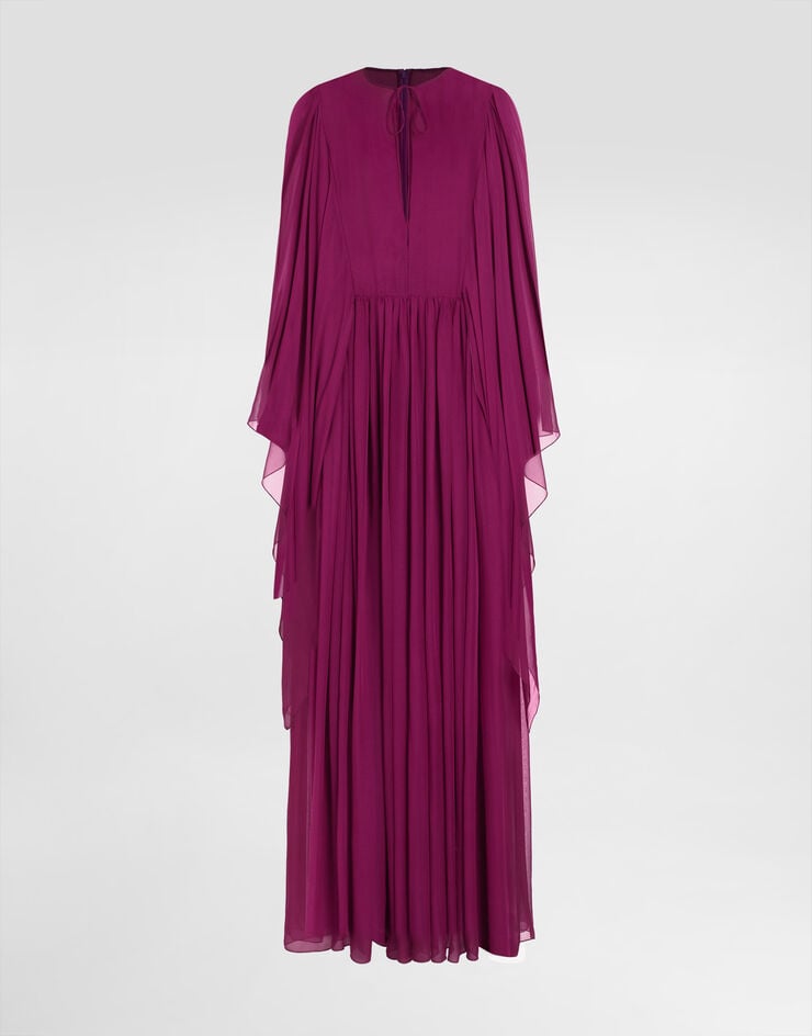 Dolce & Gabbana Caftán Largo De Chifón De Seda Con Cordón Ajustable