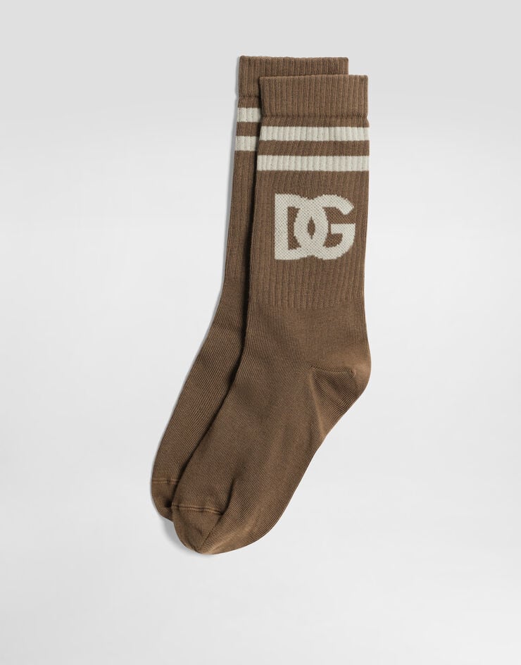 Dolce & Gabbana Calcetines De Algodón Acanalado Con Logotipo