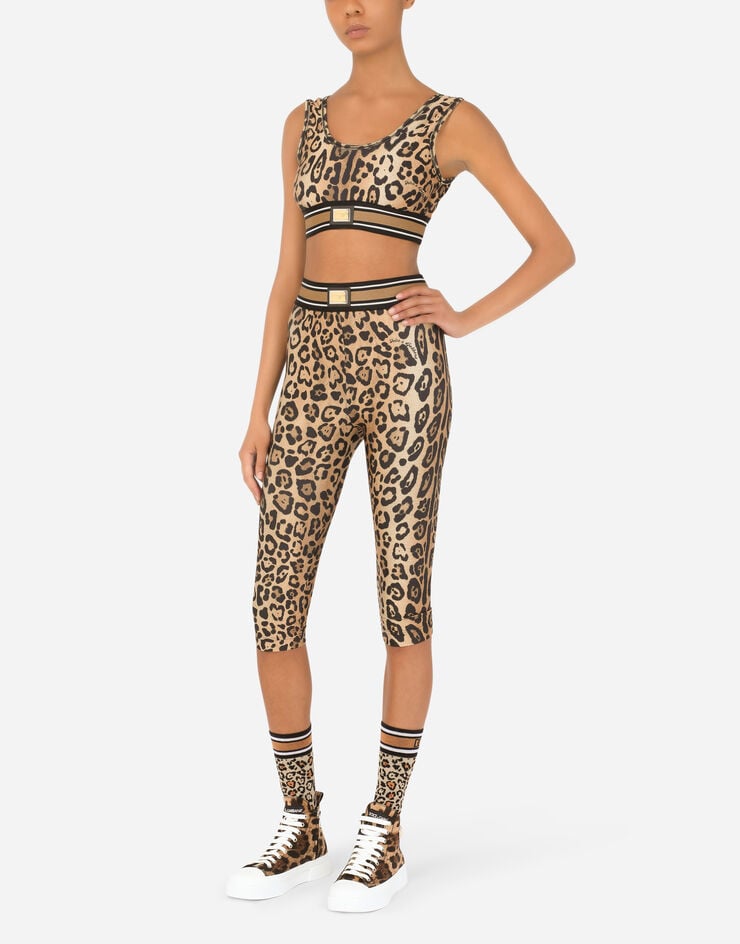 Dolce & Gabbana Calcetines De Algodón Jacquard Leopardo