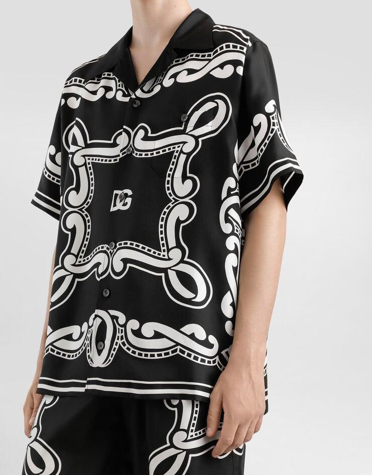 Dolce & Gabbana Camisa Amplia De Seda Con Estampado Bandana