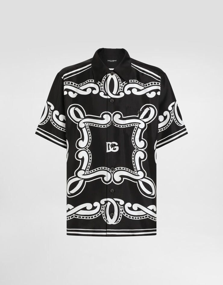 Dolce & Gabbana Camisa amplia de seda con estampado Bandana