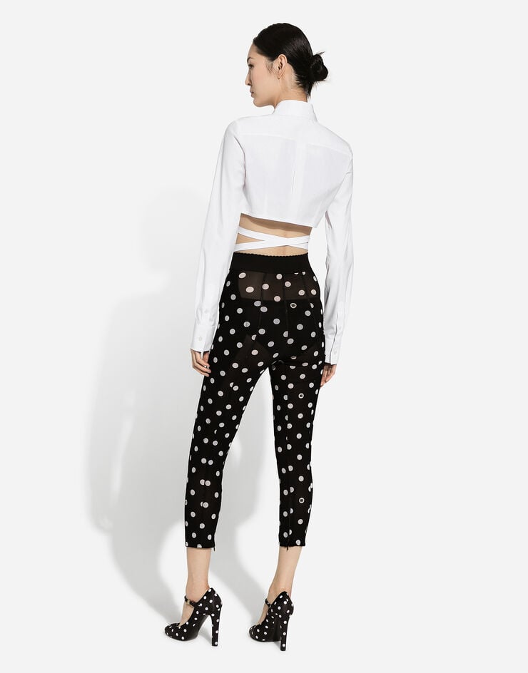 Dolce & Gabbana Camisa Corta De Algodón Con Cordones Cruzados